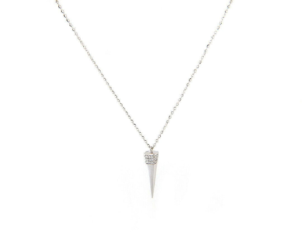 New 0.16ctw Diamond Sharp Nail Pendant Necklace in 18K