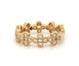 New Gabriel & Co. Diamond Milgrain Cluster Station Band Ring in 14K