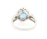 2.28ct Oval Aquamarine and 0.28ctw Diamond Frame Ring in 14K