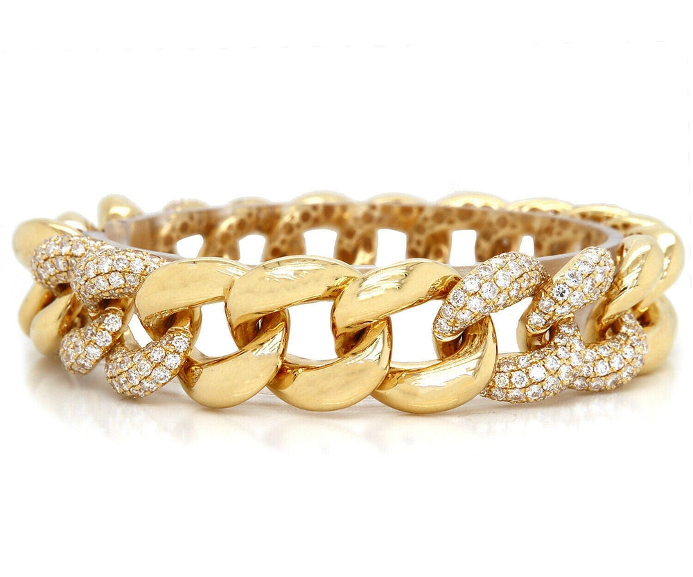 New Odelia 7.50ctw Pave Diamond Curb Link Bracelet in 18K