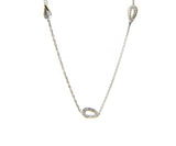 2.15ctw Diamond Open Oval Link Station Necklace in 18K