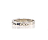 EVE Blazing Scroll 0.30ctw Diamond and 0.04ctw Sapphire Band Ring in 18K