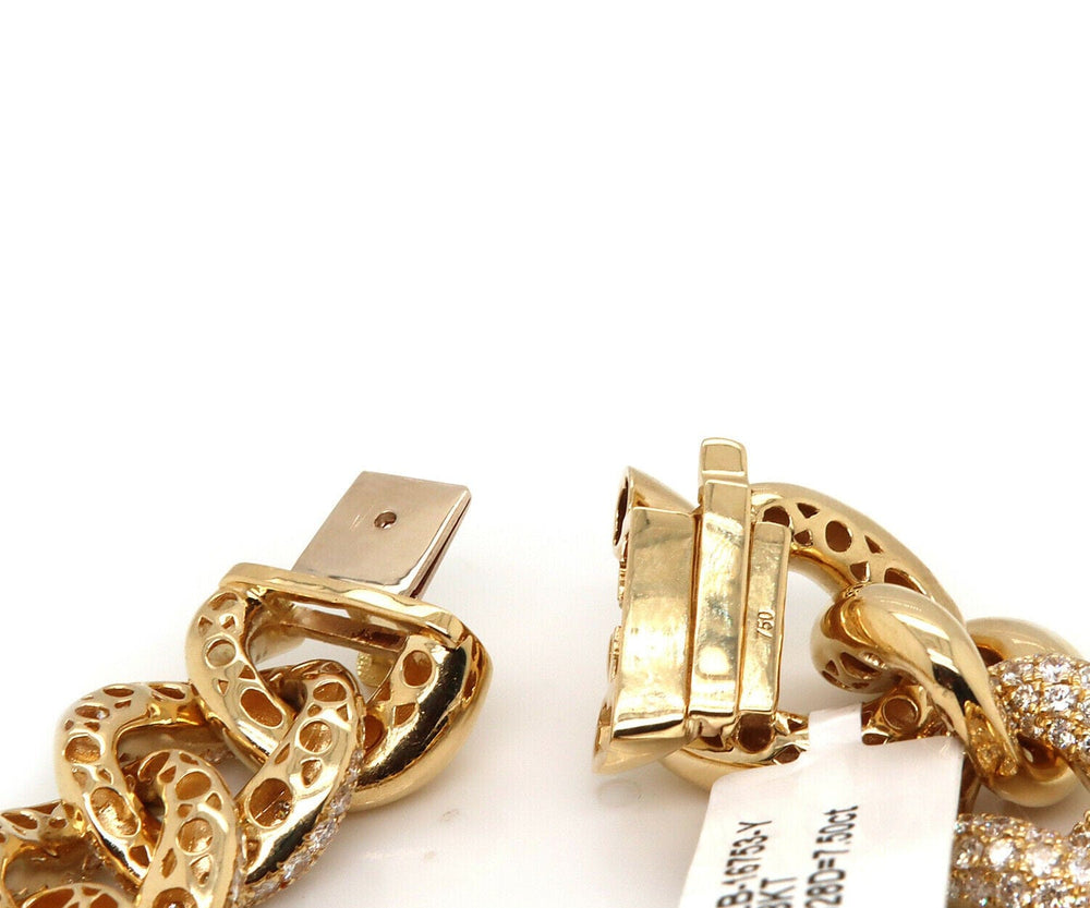 New Odelia 7.50ctw Pave Diamond Curb Link Bracelet in 18K