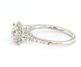 New Gabriel & Co. Halo Double Row Semi Mount Ring in 18kt