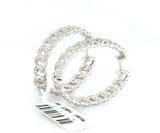 New 1.36ctw Diamond Curb Link Style Hoop Earrings in 14K
