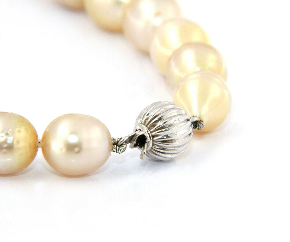 9.0  12.5 MM Cultured South Sea Pearl Strand Necklace in 14K