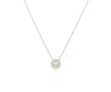 New 0.67ctw Round Diamond Halo Pendant Necklace in 14K