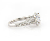 New Gabriel & Co. 1.01ctw Baguette & Round Diamond Cushion Frame Semi Mount 14kt