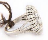 New Frederic Sage 1.45ctw Diamond Rose Flower Semi Mount Ring in 14K