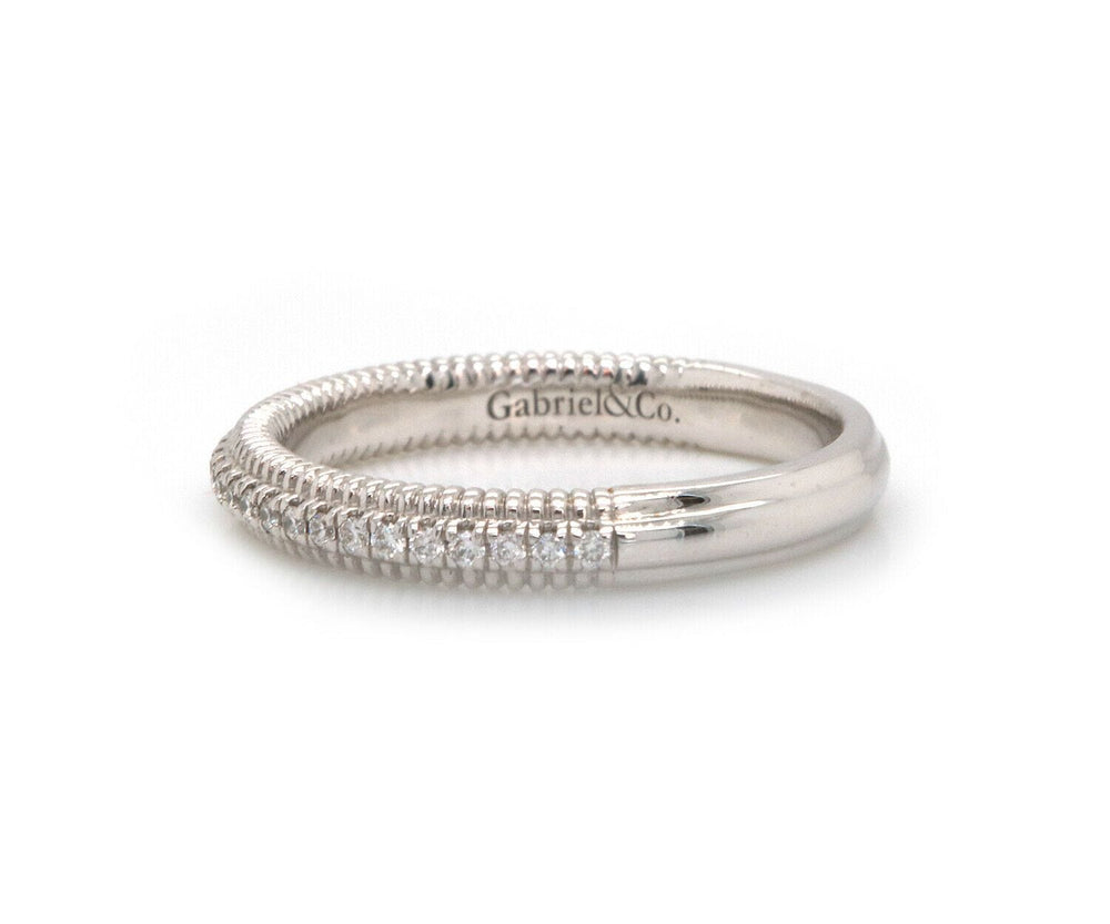 New Gabriel & Co. Shared Prong Diamond Milgrain Band Ring in 14K