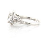 New Gabriel & Co. 1.06ctw Diamond Halo Split Shank Semi Mount Ring in 14K