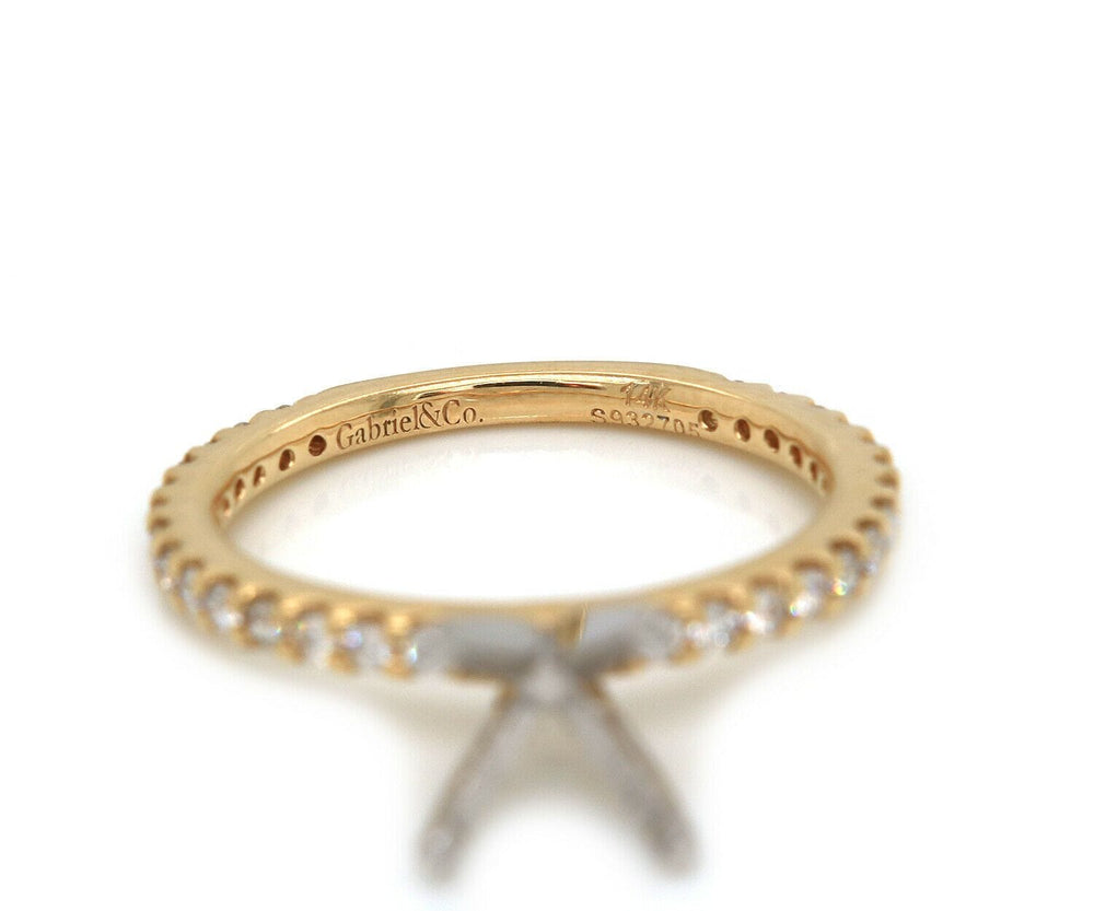 New Gabriel & Co. 0.36ctw Diamond Straight Semi Mount Ring in 14K