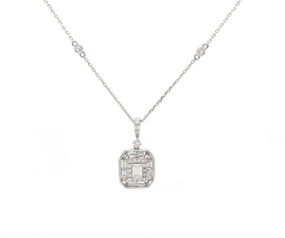 New 1.11ctw Mixed Diamond Pendant Necklace in 14K