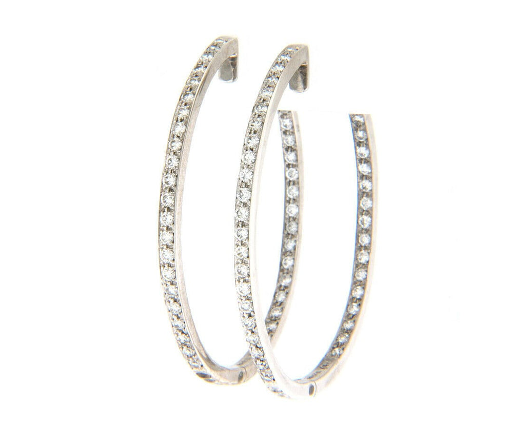 Sonia Bitton 2.75ctw Diamond Oval Inside Out Hoop Earrings in 14K