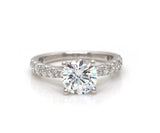 New Gabriel & Co. 0.79ctw Graduated Diamond Straight Semi Mount Ring in 14K
