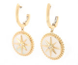 New Doves By Doron Paloma Diamond and Mother of Pearl Drop Earrings in 18K