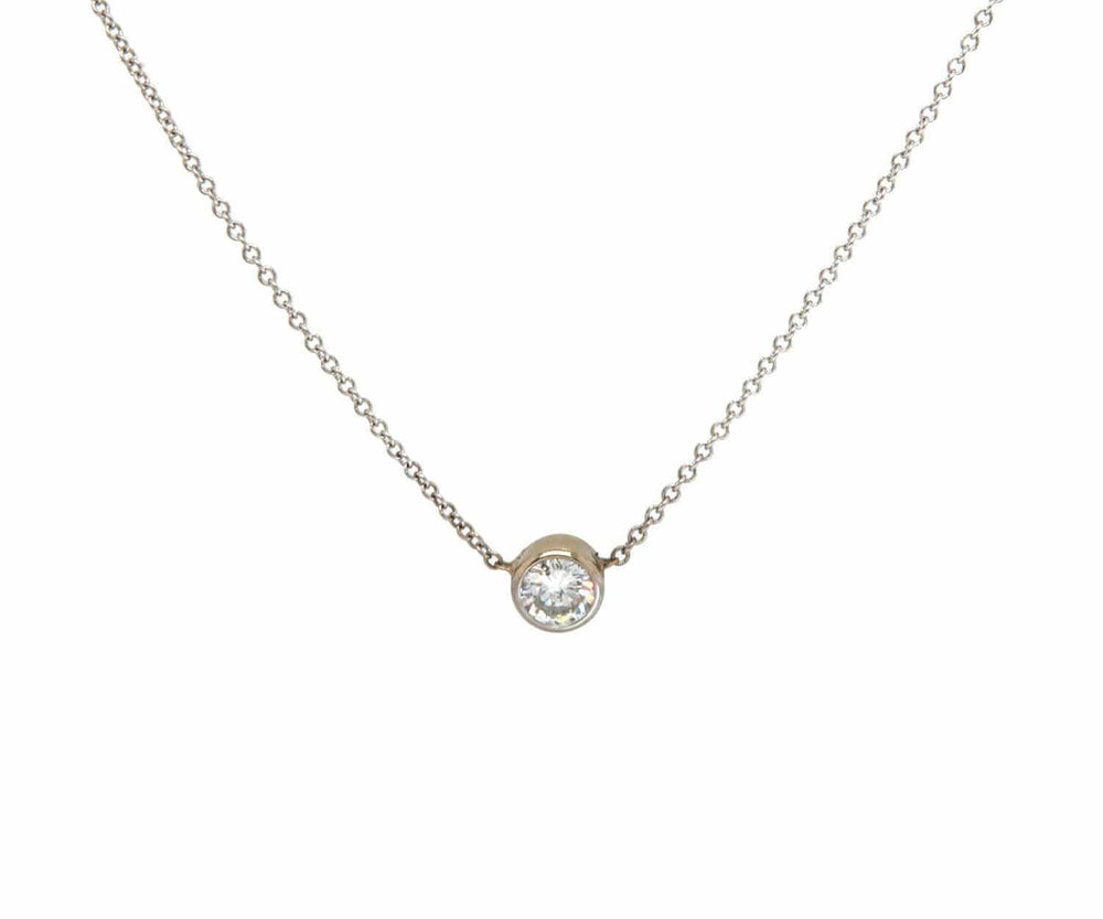 0.33ct Diamond Bezel Set Solitaire Necklace in 14K