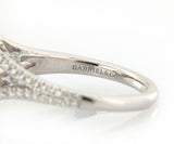 New Gabriel & Co. 1.06ctw Diamond Halo Split Shank Semi Mount Ring in 14K