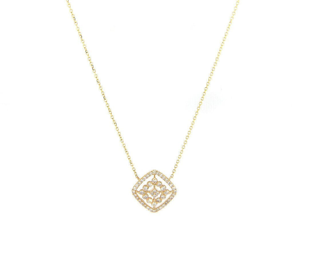 New 0.45ctw Diamond Double Open Frame Pendant Necklace in 10K