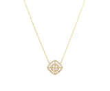 New 0.45ctw Diamond Double Open Frame Pendant Necklace in 10K