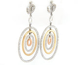 New 2.00ctw Diamond Two Tone Layered Dangle Earrings in 14K