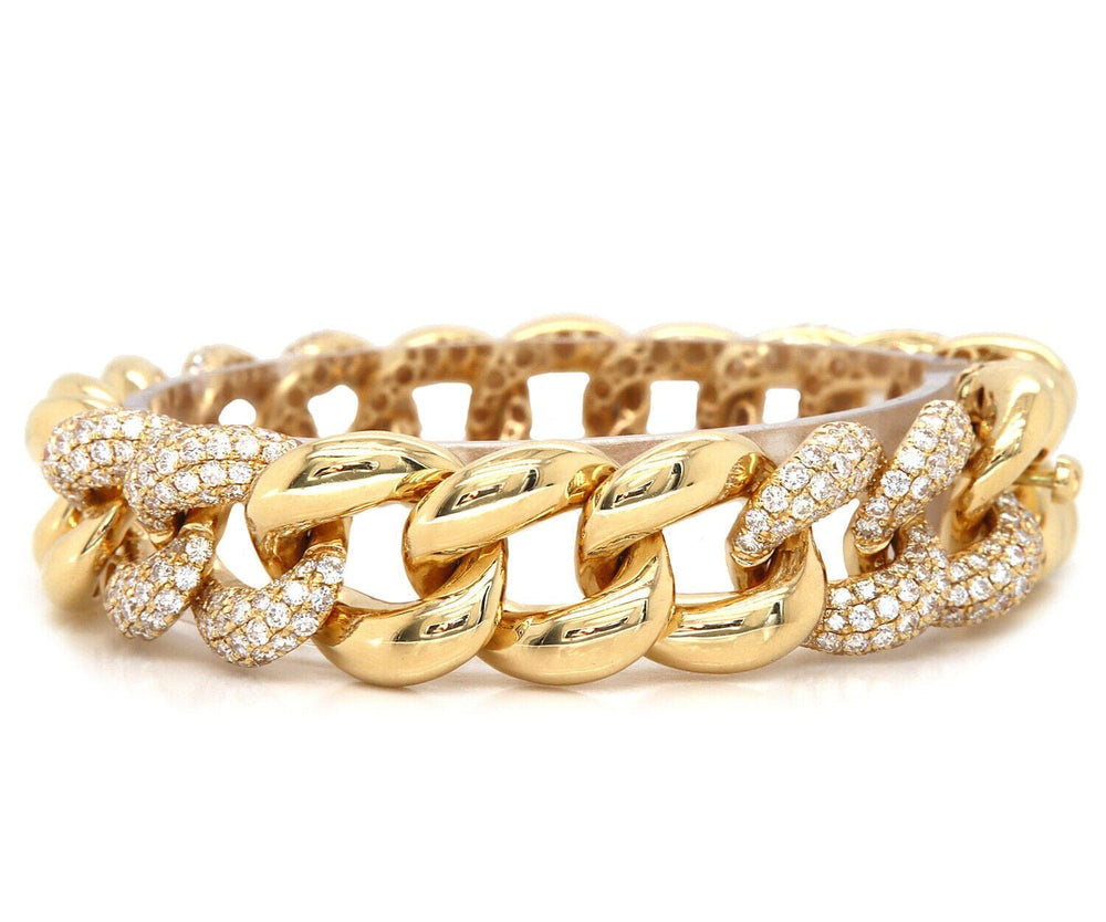 New Odelia 7.50ctw Pave Diamond Curb Link Bracelet in 18K