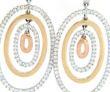 New 2.00ctw Diamond Two Tone Layered Dangle Earrings in 14K