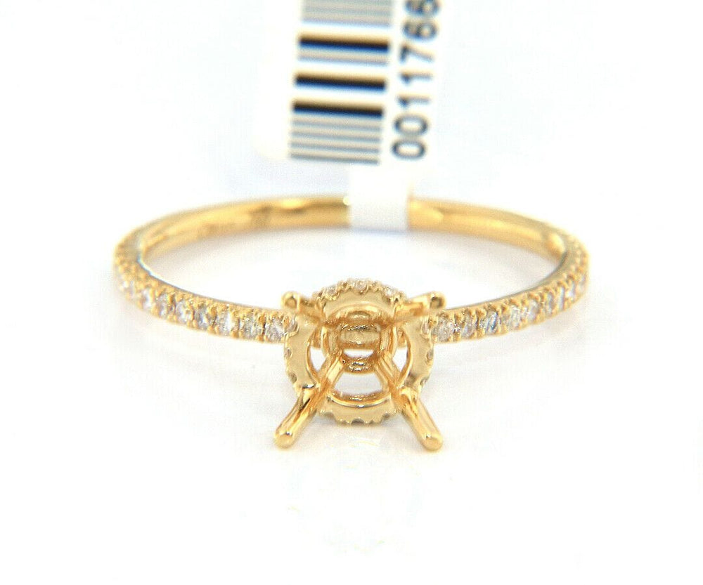 New Odelia 0.28ctw Diamond Straight Under Halo Semi Mount Ring in 18K
