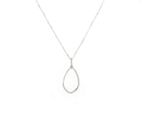 New 0.20ctw Diamond Open Teardrop Pendant Necklace in 18K