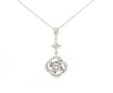 0.65ctw Diamond Flower Pendant Necklace in 18K