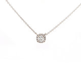 New 0.29ctw Round Diamond Cushion Frame Pendant Necklace in 14K