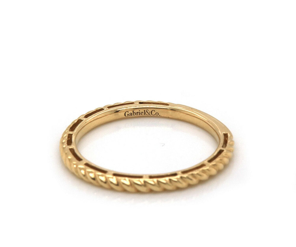 New Gabriel & Co. Twisted Rope Stackable Band Ring in 14K
