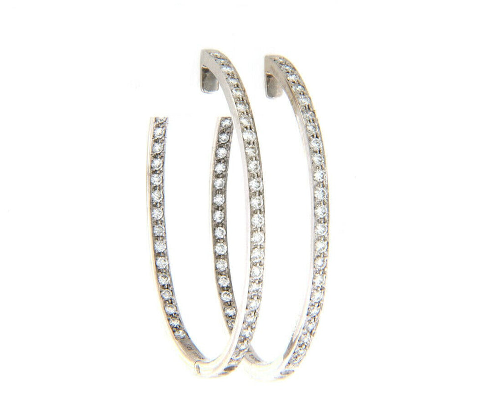Sonia Bitton 2.75ctw Diamond Oval Inside Out Hoop Earrings in 14K