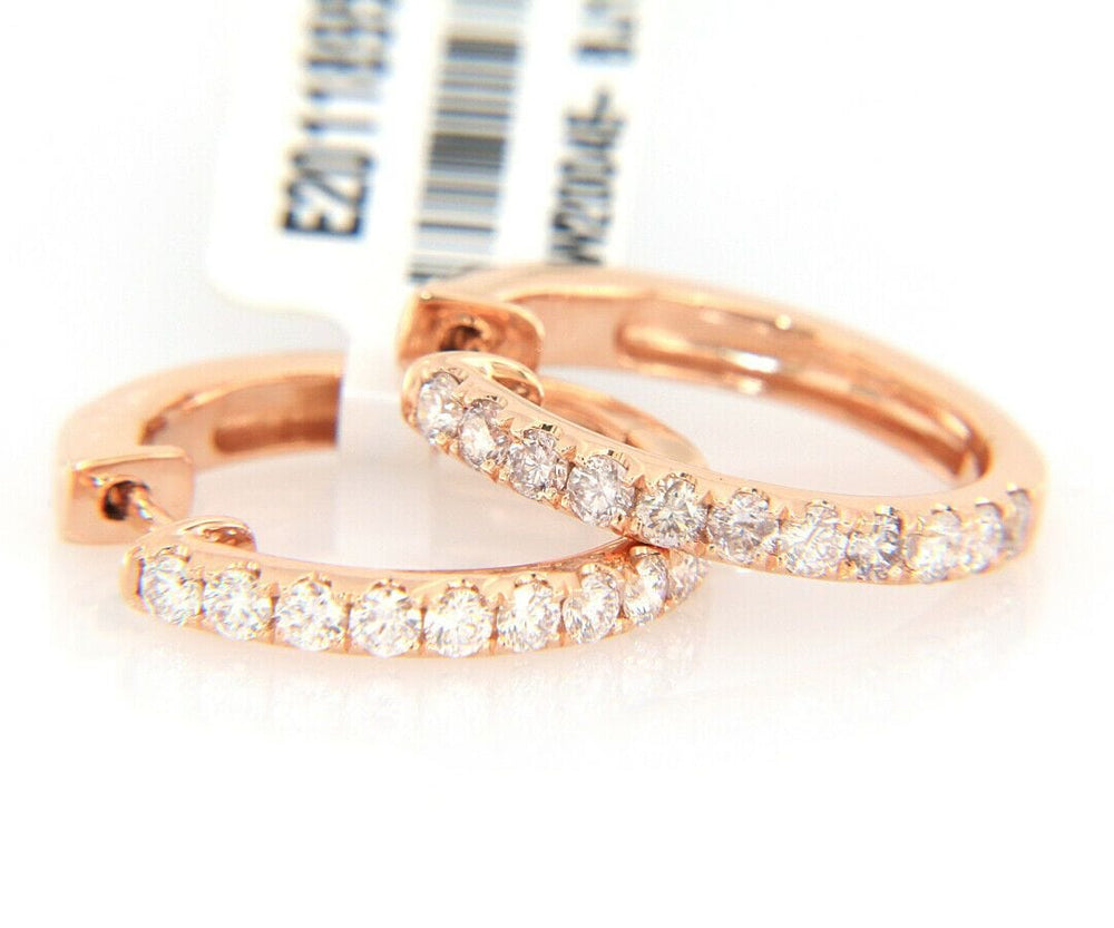 New 1.01ctw Diamond Small Hoop Earrings in 14K