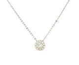New 0.71ctw Diamond Scallop Frame Flower Pendant Necklace in 14K
