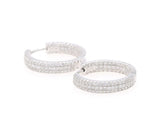 New 1.27ctw Pave Diamond Inside Out Hoop Earrings in 14K