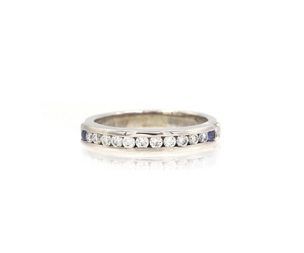 EVE Blazing Scroll 0.30ctw Diamond and 0.04ctw Sapphire Band Ring in 18K