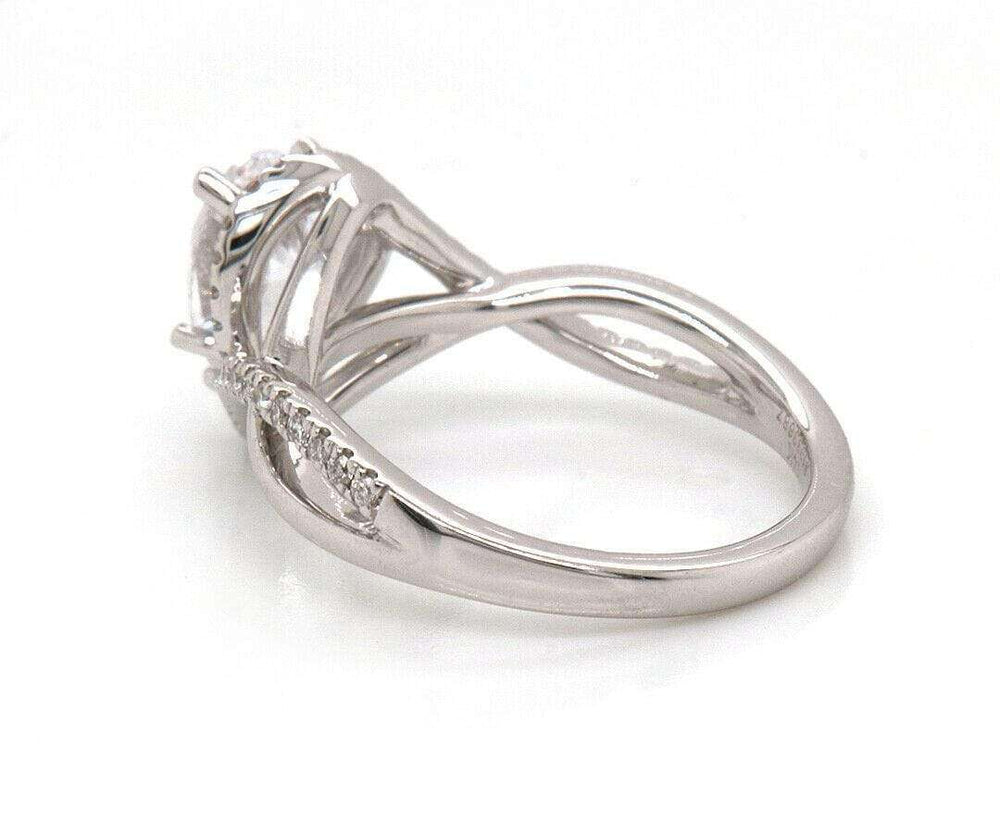 Gabriel & Co Pear Halo 0.26 CTW Diamond Infinity Semi Mount in 14K, NEW