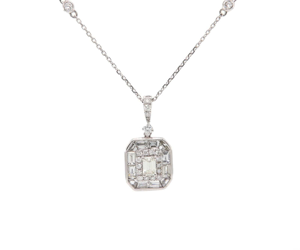 New 1.11ctw Mixed Diamond Pendant Necklace in 14K