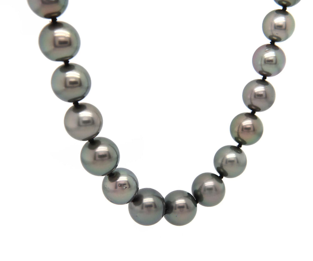Iridesse Tahitian Diamond and Graduated Pearl Strand Necklace in 18K