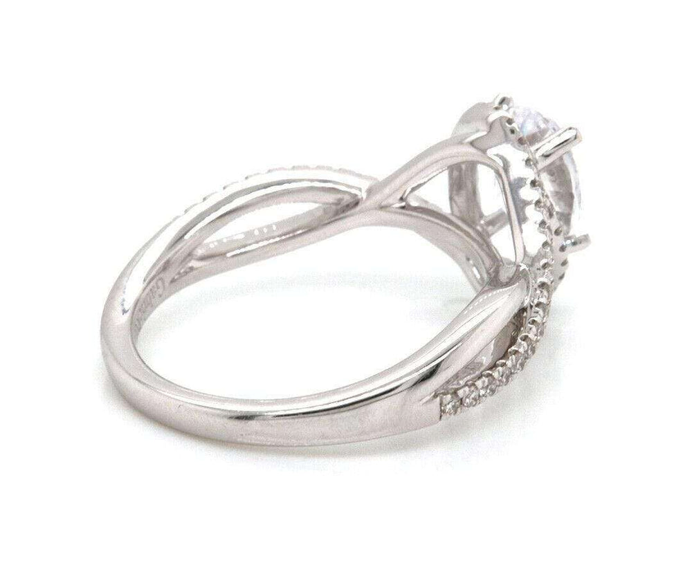 Gabriel & Co Pear Halo 0.26 CTW Diamond Infinity Semi Mount in 14K, NEW