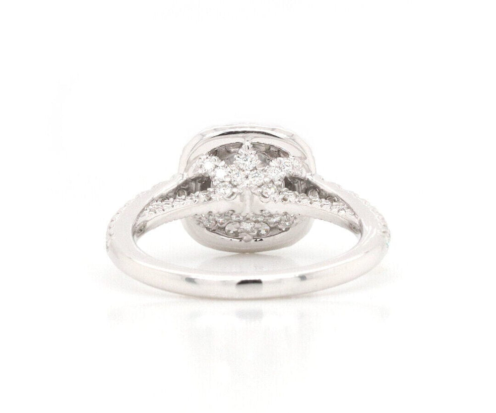 New Gabriel & Co. 1.16ctw Diamond Cushion Halo Semi Mount Ring in 14K