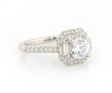 New Gabriel & Co. 0.60ctw Cushion Double Frame Semi Mount Ring in 14K