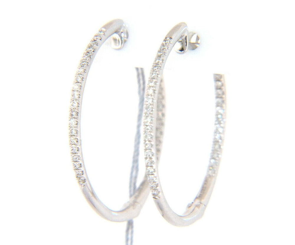 New 0.25ctw Diamond Inside Out Hoop Earrings in 14K