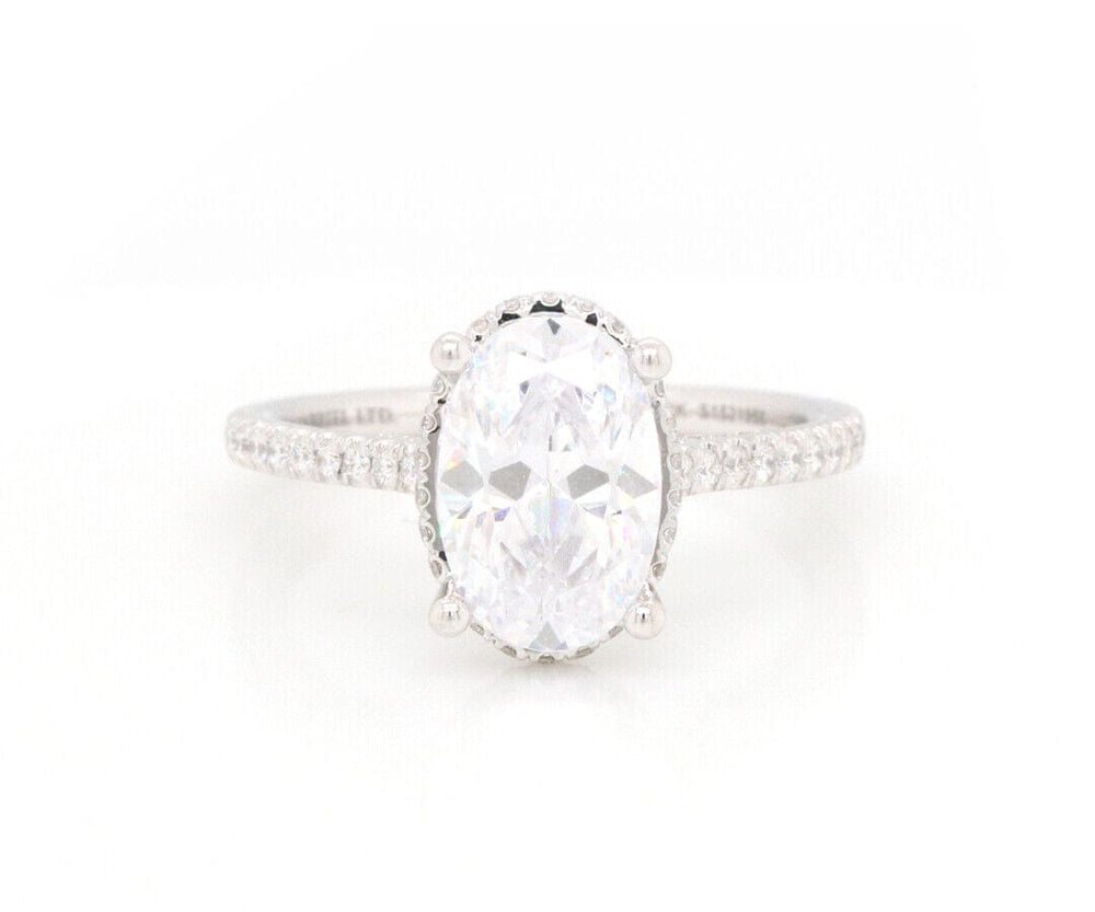 New Gabriel & Co. 0.59ctw Diamond Halo Semi Mount Ring in 14K