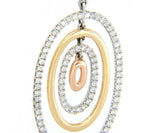 New 2.00ctw Diamond Two Tone Layered Dangle Earrings in 14K