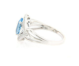 2.28ct Oval Aquamarine and 0.28ctw Diamond Frame Ring in 14K