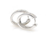 New 1.89ctw Baguette and Round Diamond Inside Out Hoop Earrings in 14K