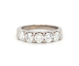 New 1.37ctw Round Diamond Shared Prong Five Stone Band Ring in 14K
