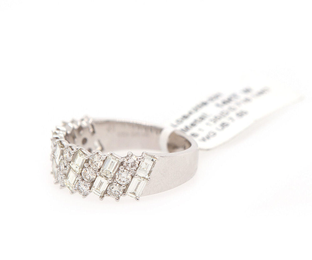 New 1.84ctw Baguette and Round Diamond Diagonal Band Ring in 14K